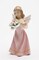 Ceramic Angel with Flowers in Pink Dress Figurine, Religious Décor, Religious Gift, Church Décor, Church Gift, Baptism Gift